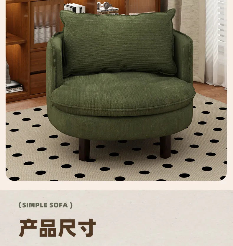 Single Convertible Curved Sofa – Hallway & Balcony Pouf Lounge Chair