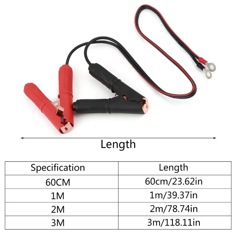 Portable Inverter Car Charger Cable – 100A Power Wire 2.5mm² Red & Black (60cm–3m)