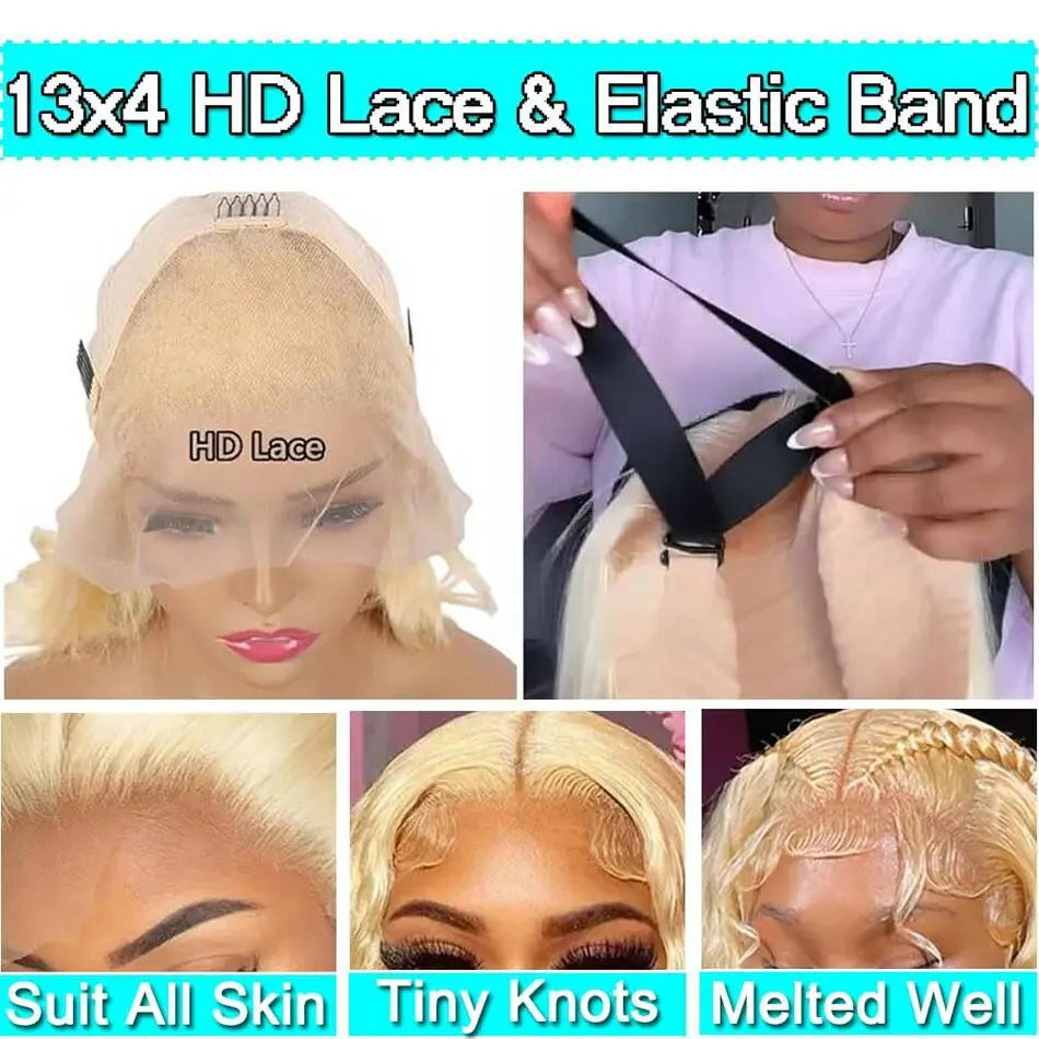30 Inch 613 Lace Front Wig Human Hair Blonde Wig Human Hair 613 Deep Wave HD Lace Front Wigs 200% Density Pre Plucked For Women