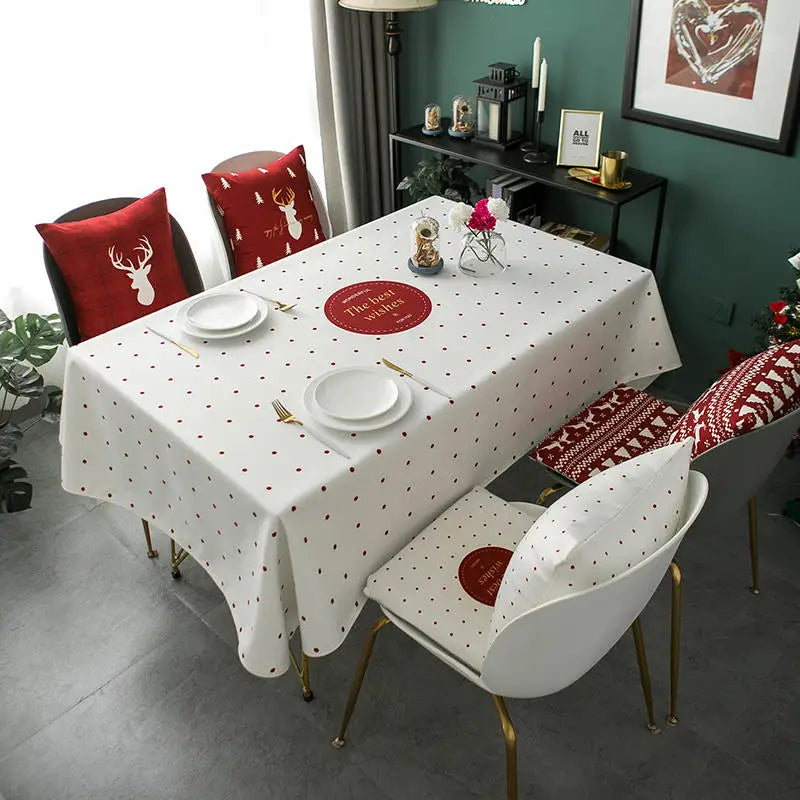 Christmas Tablecloth | Waterproof & Oil-Proof Rectangular Santa Claus Table Cloth | Home, Hotel & Party Decor