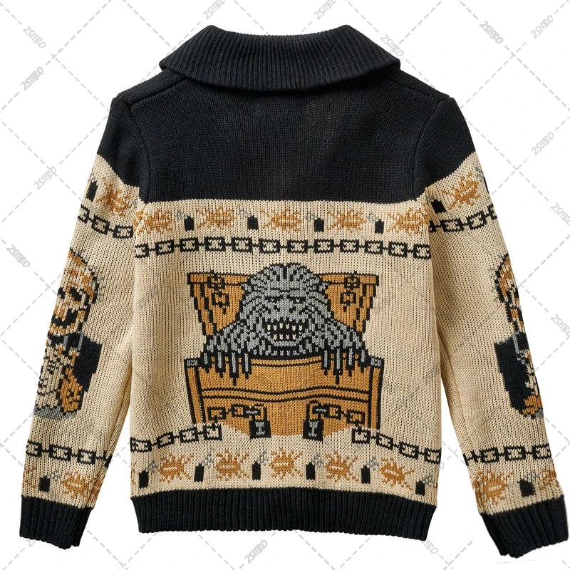 Y2K Gothic Ghost Print Harajuku Sweater – Men's & Women's Long Sleeve Warm Coat