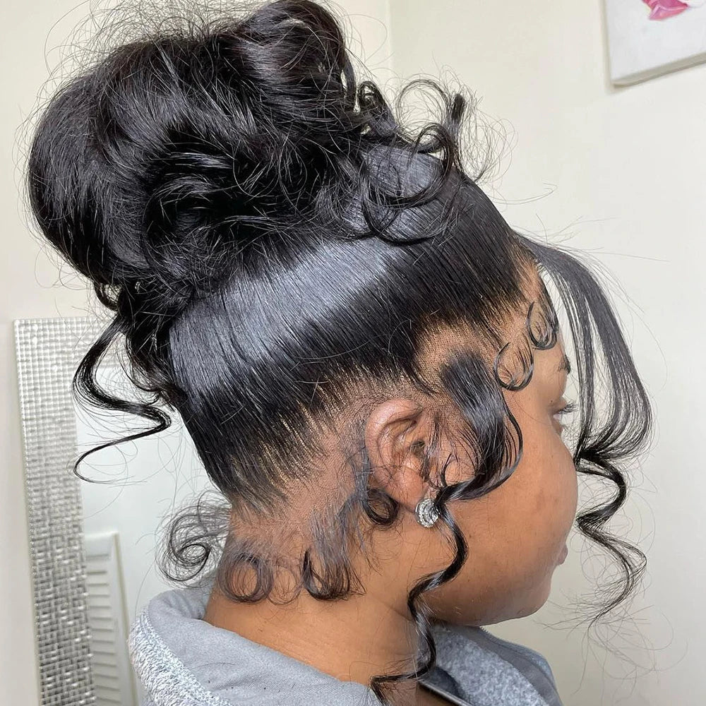 Body Wave 40 42 Inch 13x4 13x6 HD Transparent Lace Frontal Wig  Human Hair Wig 360 Full Lace Front Wig Brazilian Pre Plucked