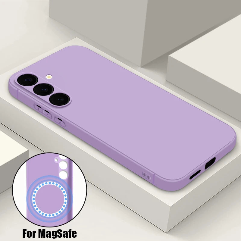 Magnetic Samsung Galaxy Phone Case – Soft MagSafe Wireless Charging Cover for S25, S24, S23, A56, A55, A16, A15