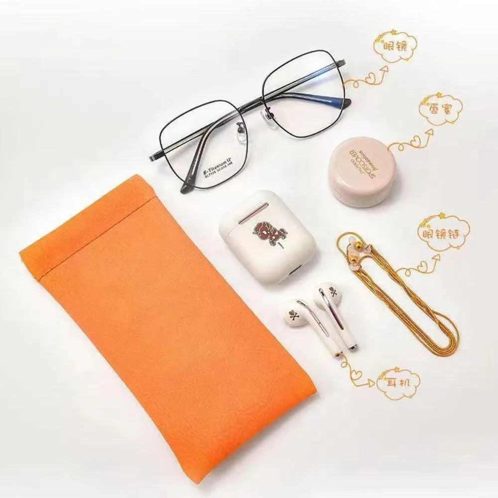 New Soft Leather Sun Glasses Pouch Simple Solid Eyewear Storage Bags PU Waterproof Bag Case Gifts Eyewear Accessories