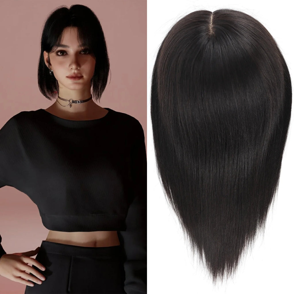Medical Wig Real Remy Human Hair Silk Top Wig Full Hand Tied Breathable Silk Base Wig Elastic Net Comfortable Wearing for Women