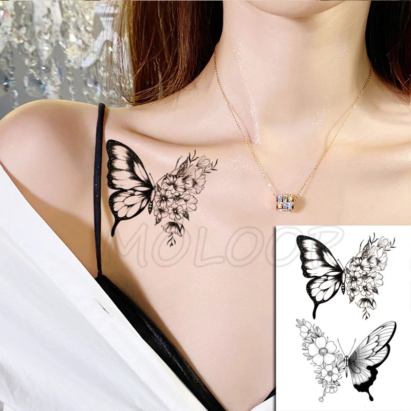 Sexy Red Lips Water Transfer Tattoo – Waterproof Body Art 10.5x6cm