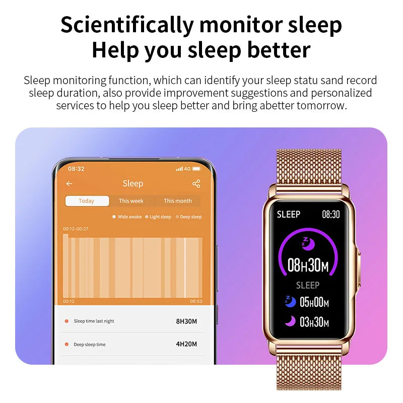 LIGE Women's Smartwatch – 1.47" Bluetooth Fitness Bracelet with Blood Oxygen & Sleep Monitor