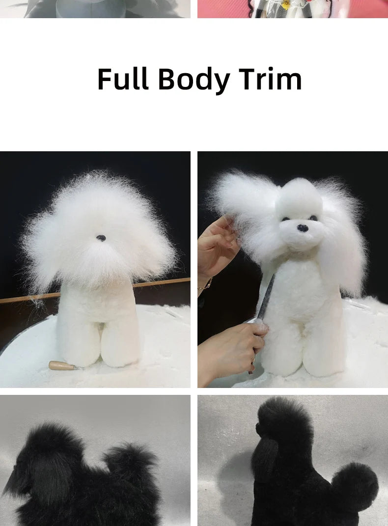 Teddy dog pet professional beauty simulation wig model practice special skeleton environmentally friendly PE material scissors