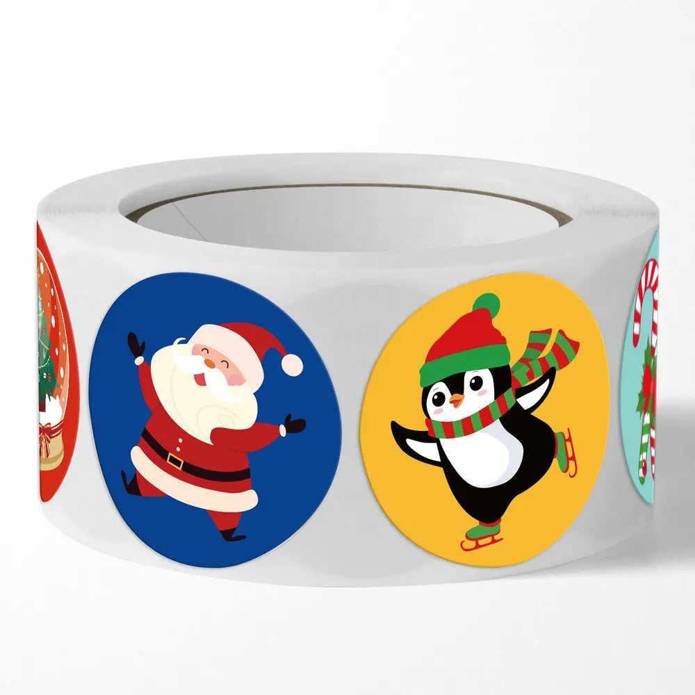 New Christmas stickers high quality self-adhesive gift bags gift boxes birthday tags party stickers Reward Seal sticke