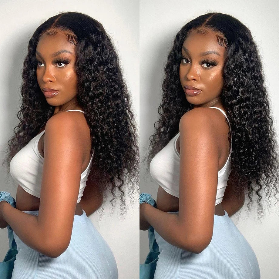 Kinky Curly 13x4 Lace Front Human Hair Wigs For Women 30 inch Indian Deep Curly Lace Frontal Wig Wet And Wavy Lace Closure Wigs