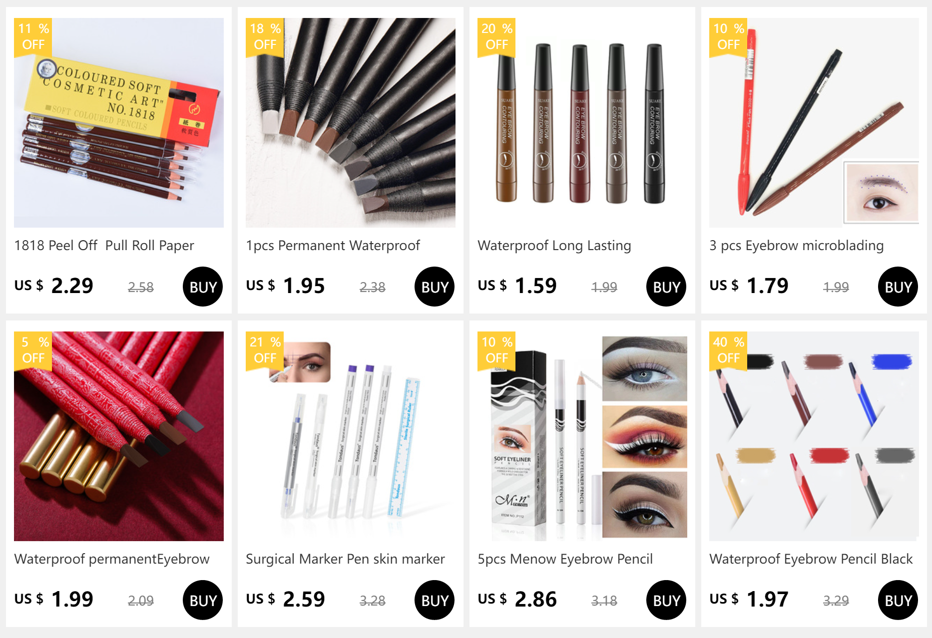 Waterproof Eyebrow Pencil with Soft Brush – Long-Lasting Permanent Makeup Tattoo Tool