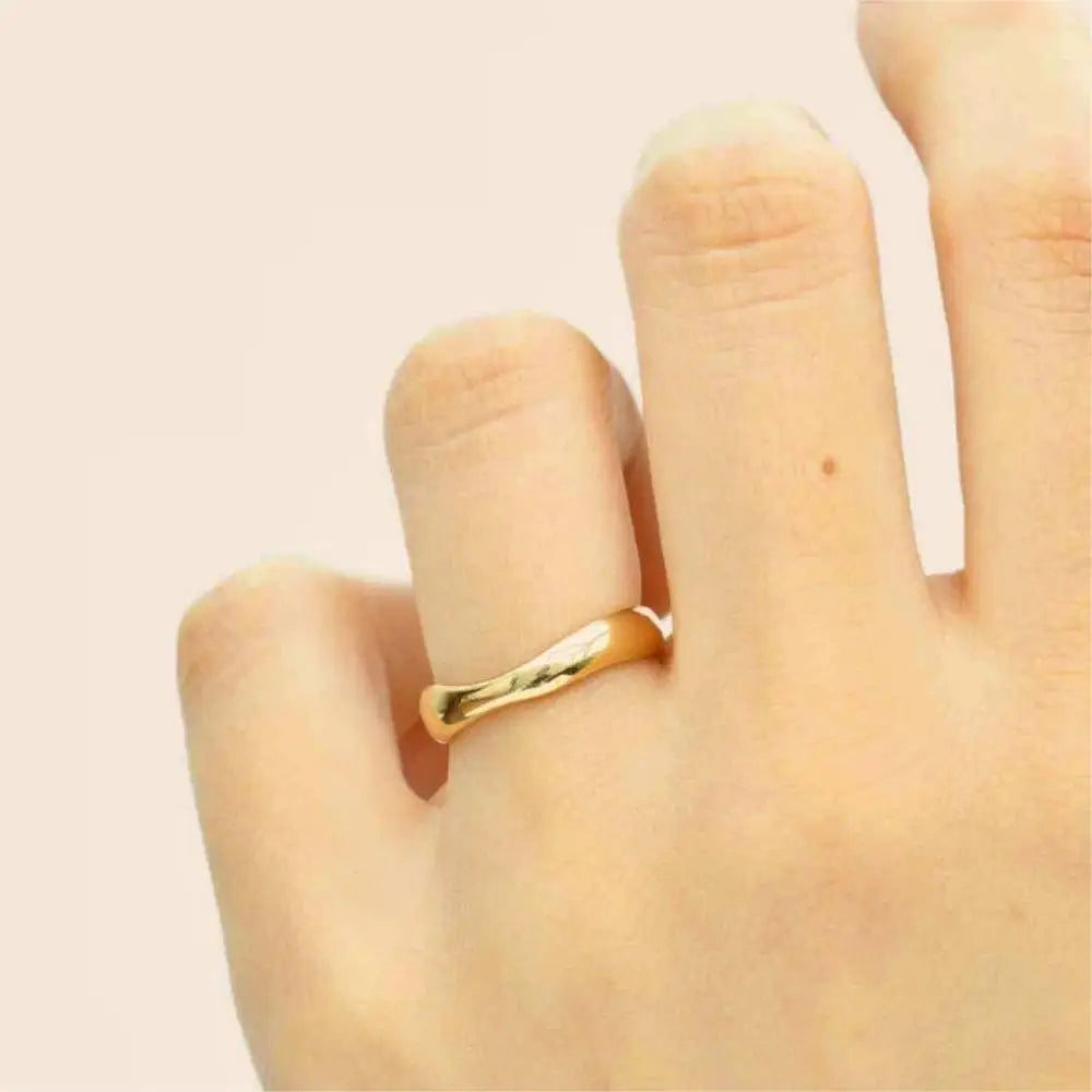 1/3 PCS Stackable Stainless Steels Adjustable Ripple Rings 18K Plated Gold Silver Minimalist Irregular Rings for Women Jewelry