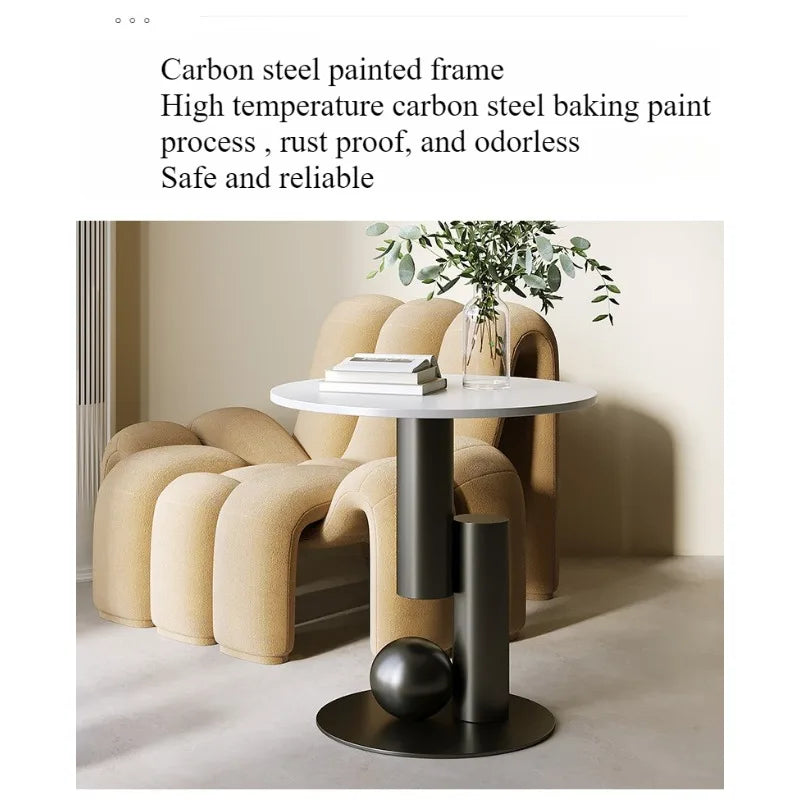 Living Room Sofa, Coffee Table & Side Cabinet Set – Light Luxury Balcony Bedside Furniture