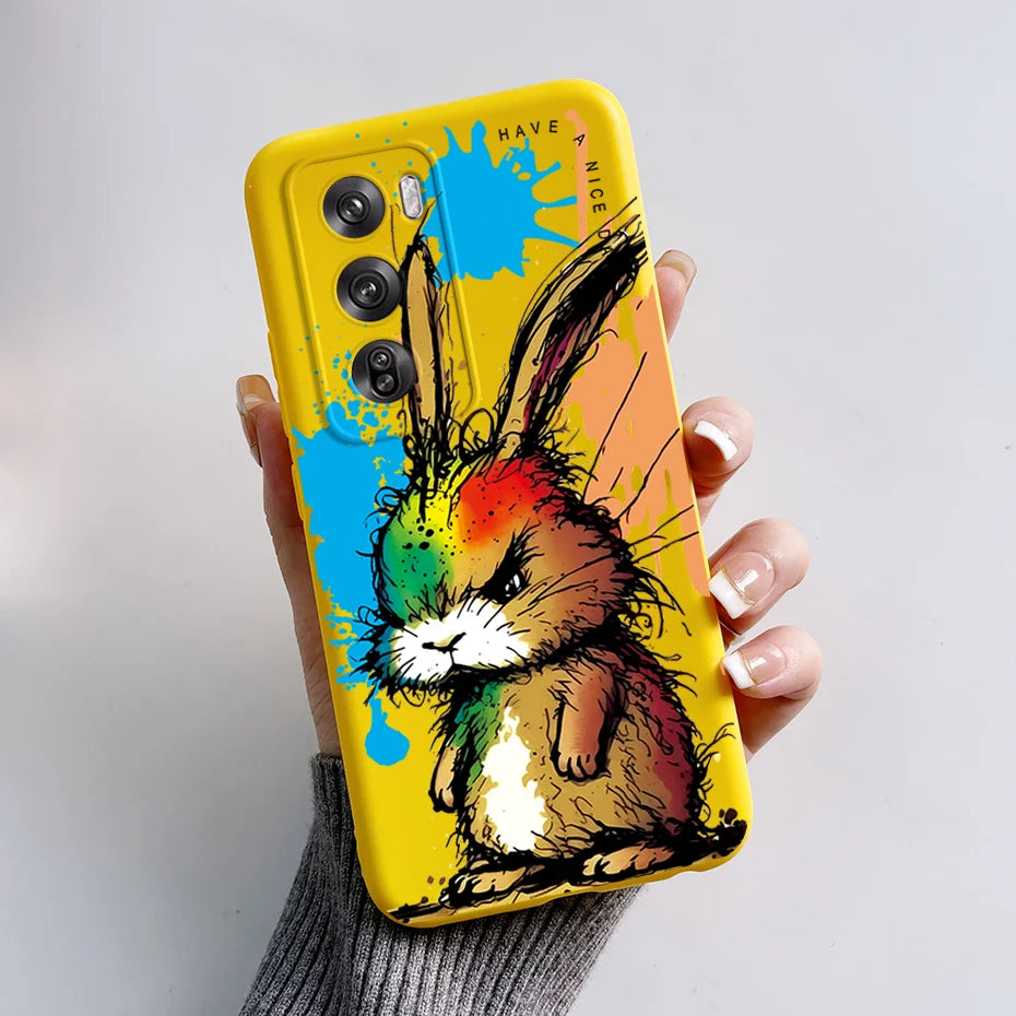OPPO Reno 12 Pro 5G Phone Case – Cute Rabbit & Panda Soft Silicone Cover (CPH2629)