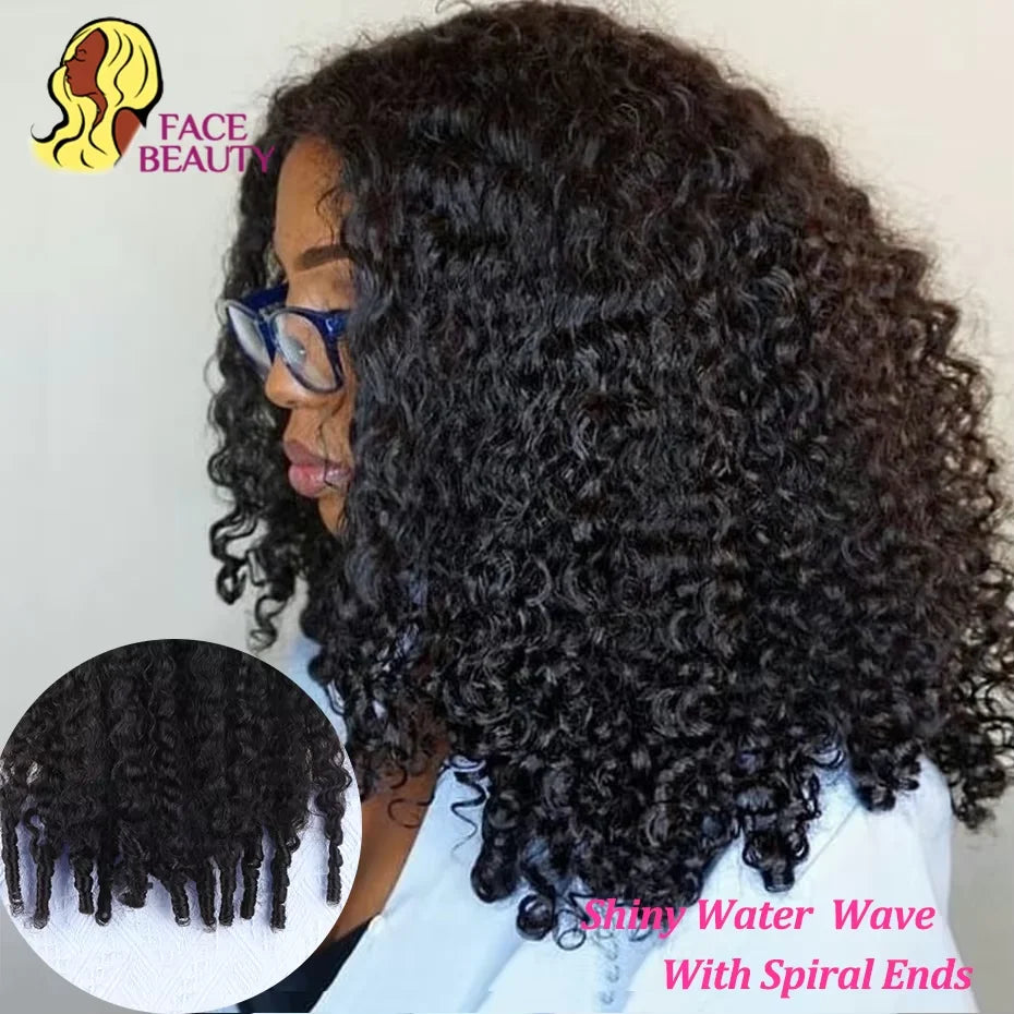 300% Density 30 36 Inch 13x4 13x6 Hd Full Lace Frontal Wig Raw Burmese Curly Lace Front Wig With Spiral End Loose Deep Wave Wigs