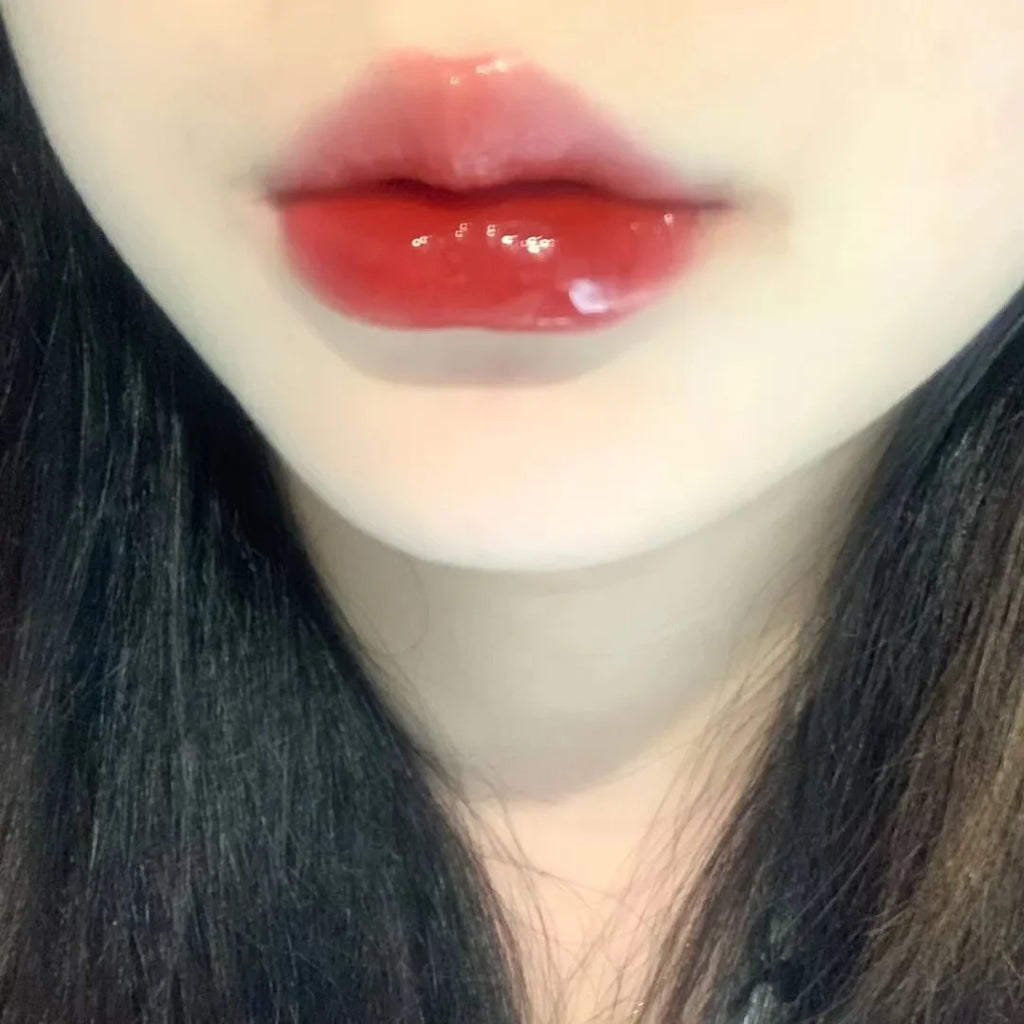 Cherry Pink Mirror Water Lip Gloss Lip Glaze Transparent Glass Lip Oil Waterproof Liquid Lipstick Nude Brown Clear Tint Makeup