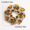 High-end exquisite leaf ring rhinestone brooch corsage collar pin pin jewelry clothing accessories