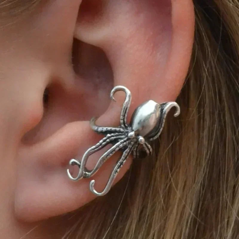 A Simple and Creative Retro Octopus Ear Clip Animal Earring Suitable for Women's Exaggerated Personality Earrings