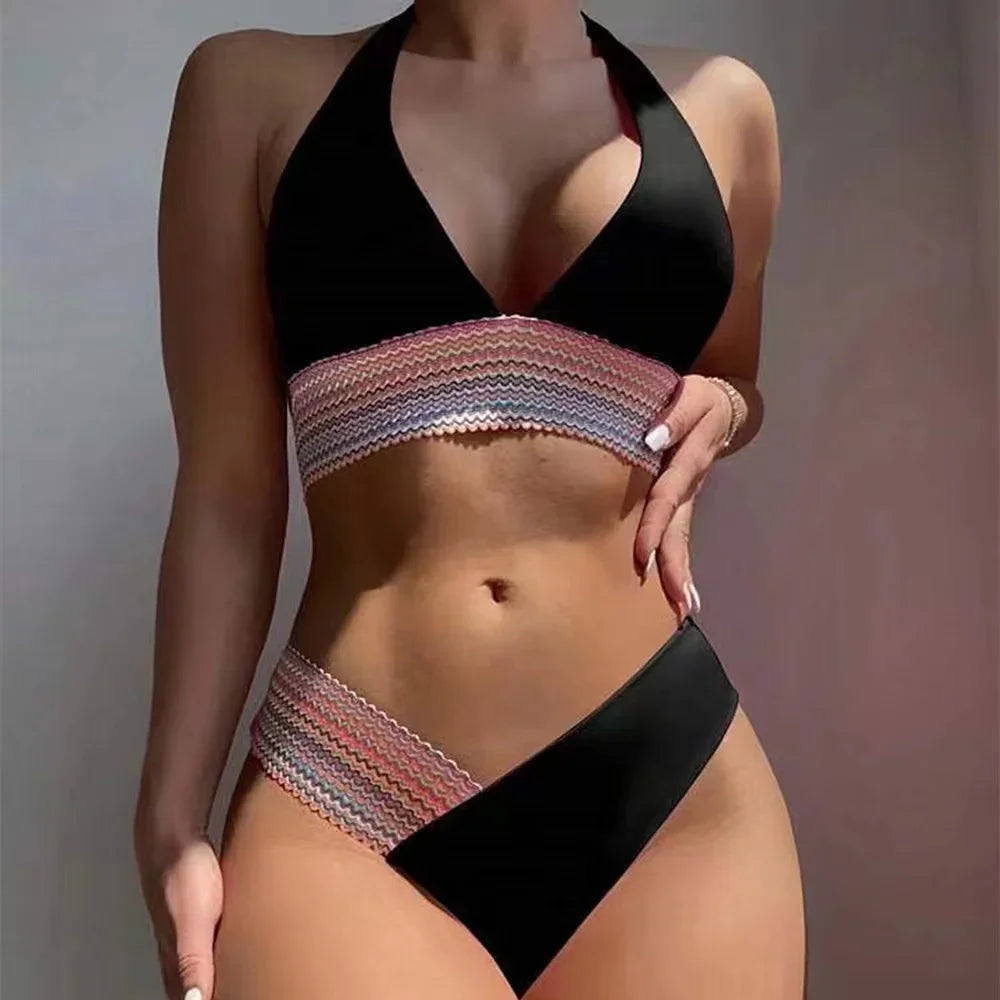 Halter Thong High Waist Brazilian Bikini – Women's Swimsuit