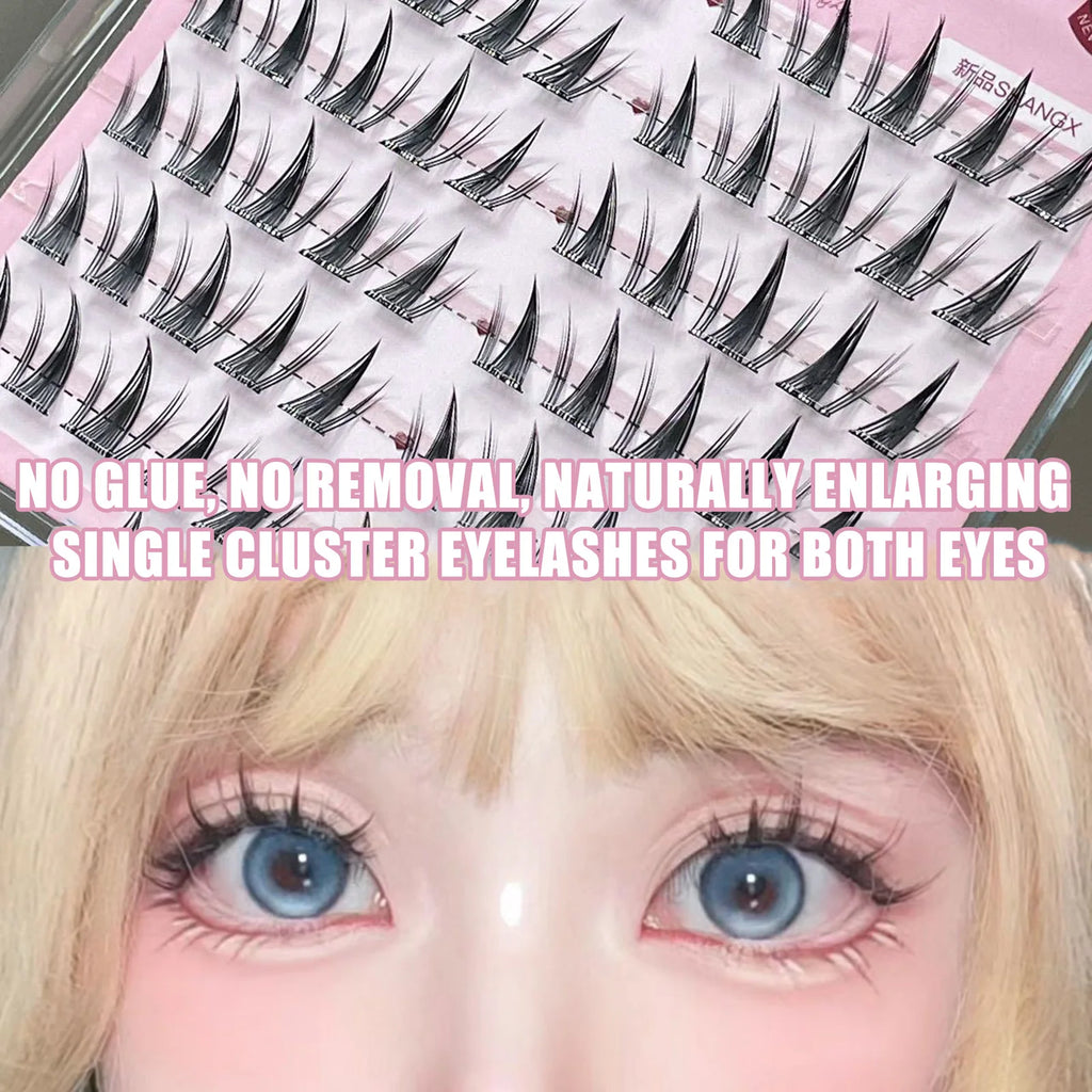 Natural DIY Lash Extension Manga Korean Style 11-13mm DIY W Shaped Cluster Segmented Lashes for Eye Makeup Eyelashes Supplies