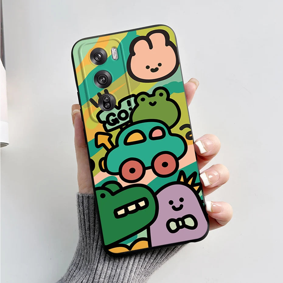 OPPO Reno 12 Pro 5G Phone Case – Cute Rabbit & Panda Soft Silicone Cover (CPH2629)
