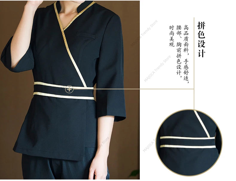 Beauty Technician Wears Foot Massage Bath Skin Care Styling Design Manicure and Eyelash Nail Salon Uniform Spa Uniforms Women