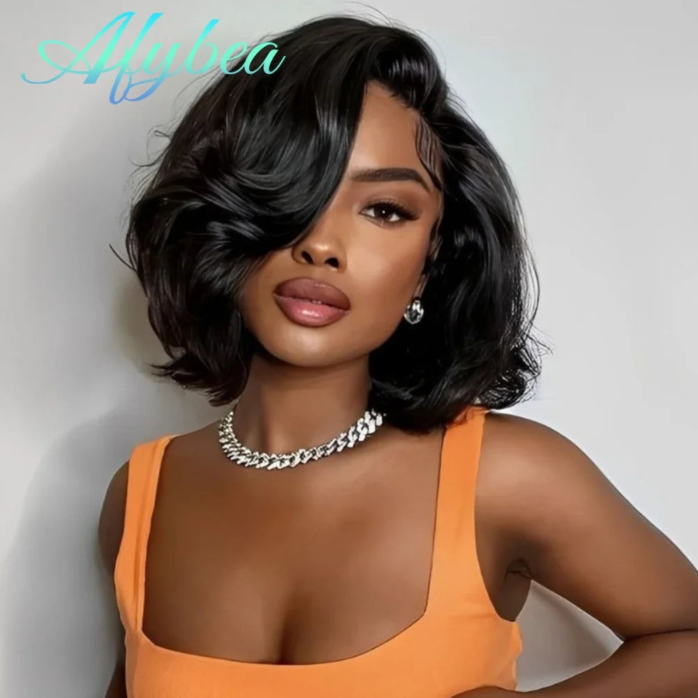 210 Density Bob Wig Human Hair 13x6 HD Lace Wigs Body Wave Human Hair Wig pre plucked Pre Cut Brazilian Lace Front Wig For Women