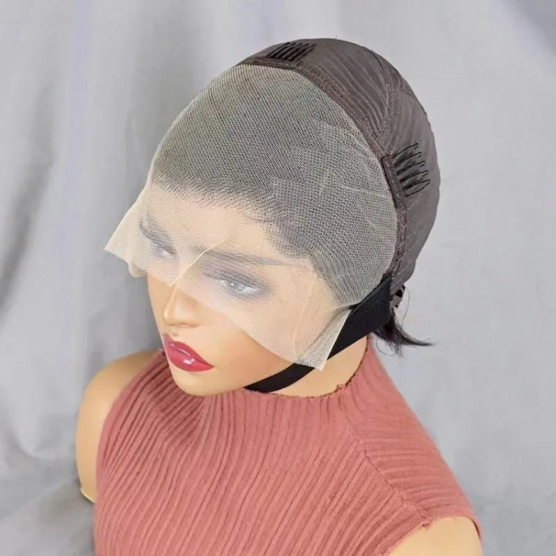 Full Hand Weaving Short Curly Wig 13*4 Lace Frontal Design Brazilian Virgin Remy Human Hair New Style Comfortable & Natural Fit