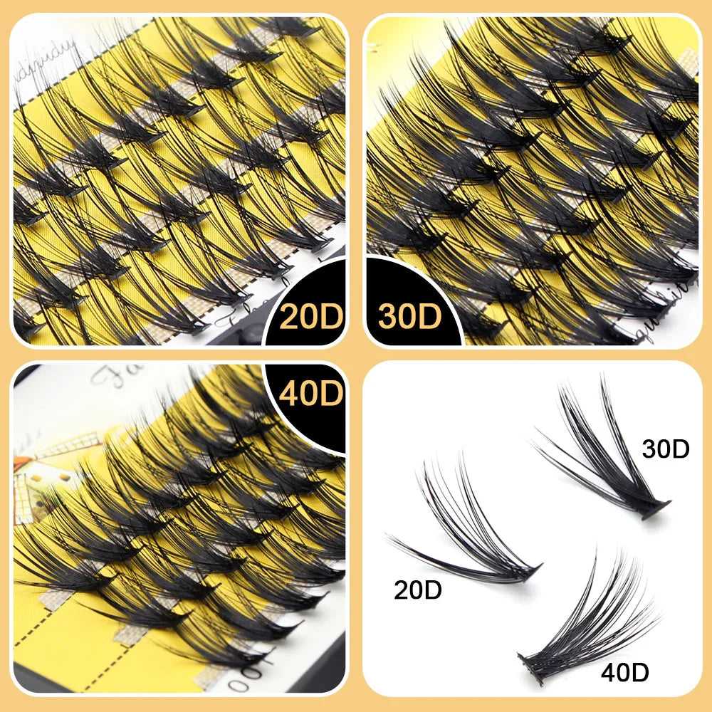 Moonlily Mink Super Cluster Eyelash Extension Natural 3D Russian Volume Faux Eyelashes Individual Lashes Makeup Cilia Cilias