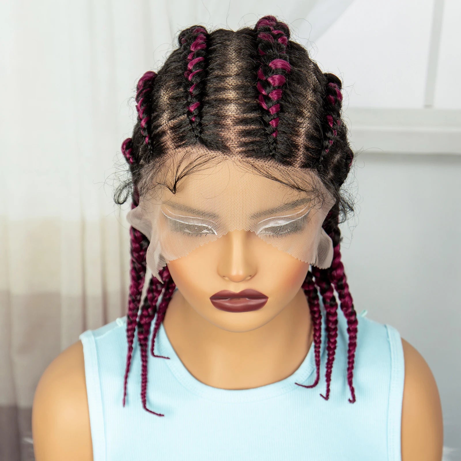 Synthetic Cornrow Braided Wigs Full Lace Short Cute Bob Wigs for Women Girls 14inch Lace Frontal Braided Lace Wig with Baby Hair