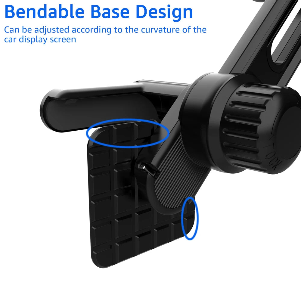 Car Display Screen Mobile Phone Stand Base with Extension Rod Universal 17mm Ball Head Car Phone Holder Fixed Base for Tesla 3/Y