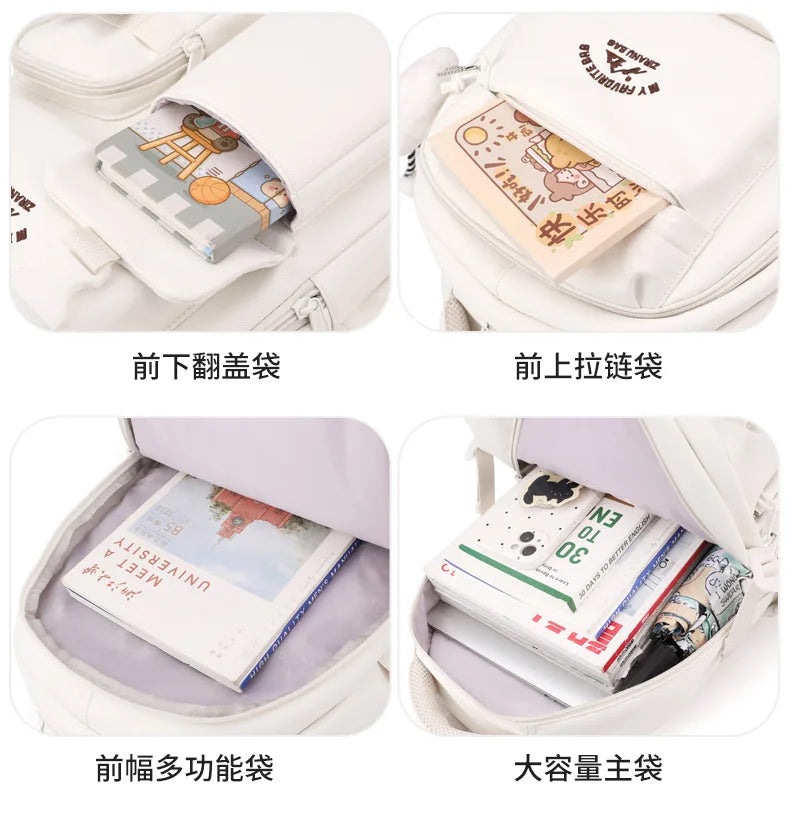 Korean Style Daily Backpack For Women Packsack Waterproof nylon Fabric Travel Backpacks Girls School Bag Teenagers Casual Bags