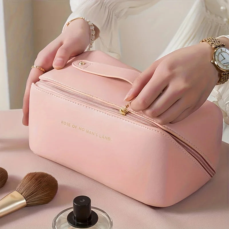 Women  Luxury Large Capacity Cosmetic  Bag Lady Box Travel Makeup Zipper Toiletries Organizer