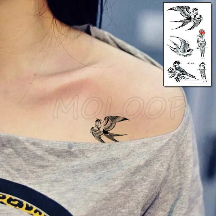Sexy Red Lips Water Transfer Tattoo – Waterproof Body Art 10.5x6cm