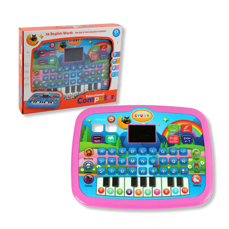 Kids Educational LED Tablet Toy – Literacy, Math & Music Learning for Ages 3+ (Birthday & Christmas Gift)