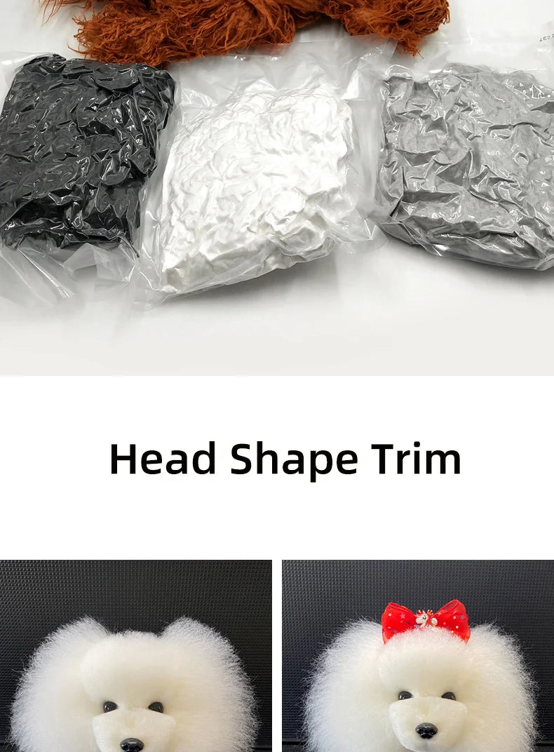 Teddy dog pet professional beauty simulation wig model practice special skeleton environmentally friendly PE material scissors