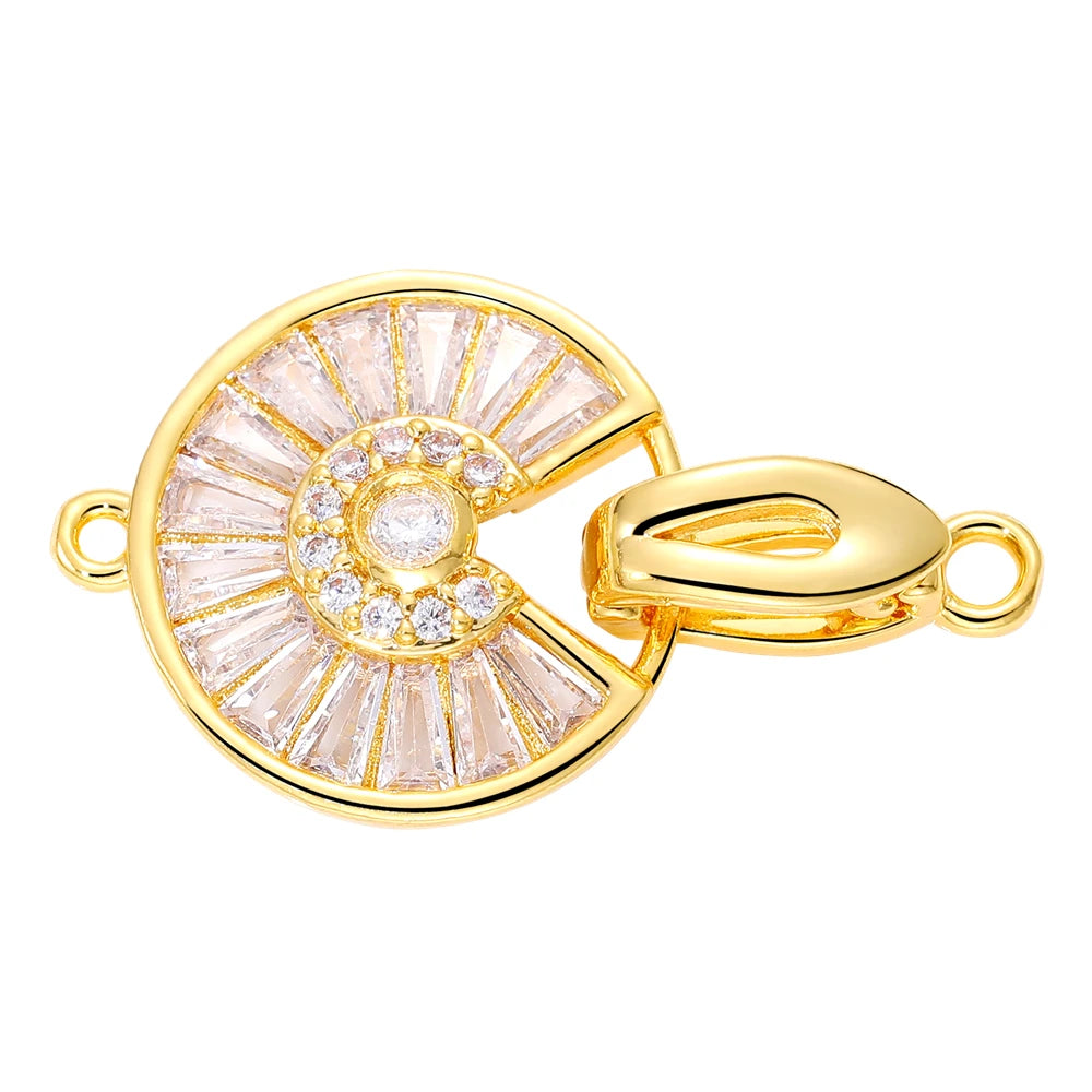 Juya Handmade 18K Gold Plated Decoration Connector Fastener Lock Clasps Accessories For DIY Needlework Beading Jewelry Making