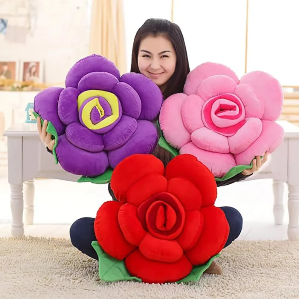 Rose Shaped Pillow | Plush Flower Cushion for Sofa, Car & Home Decor | 3 Sizes | Wedding Gift