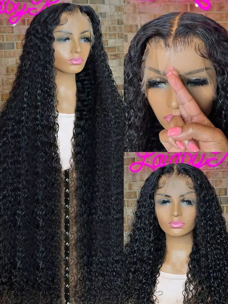 40 46 Inch Deep Wave 13x6 13x4 Hd Lace Front Human Hair Wig 250 Density Water Curly 360 Lace Frontal Wigs Human Hair For Women