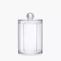 Acrylic Storage Box Bathroom Jar Makeup Organizer Cotton Round Pad Holder Cotton Swab Box Qtip Holder Dispenser with Bamboo Lid