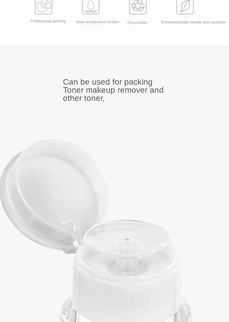 Refillable Push-Type Pump Dispenser Bottle – Empty Bottle for Nail Polish Remover & Makeup