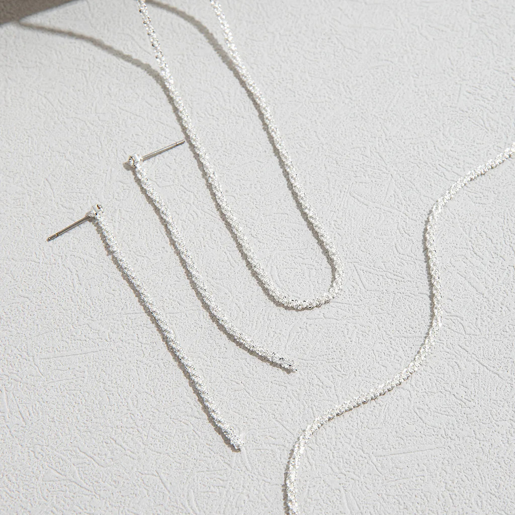 Silver Plated Starry Sky Collarbone Necklace & Bracelet Set – Women's Minimalist Jewelry