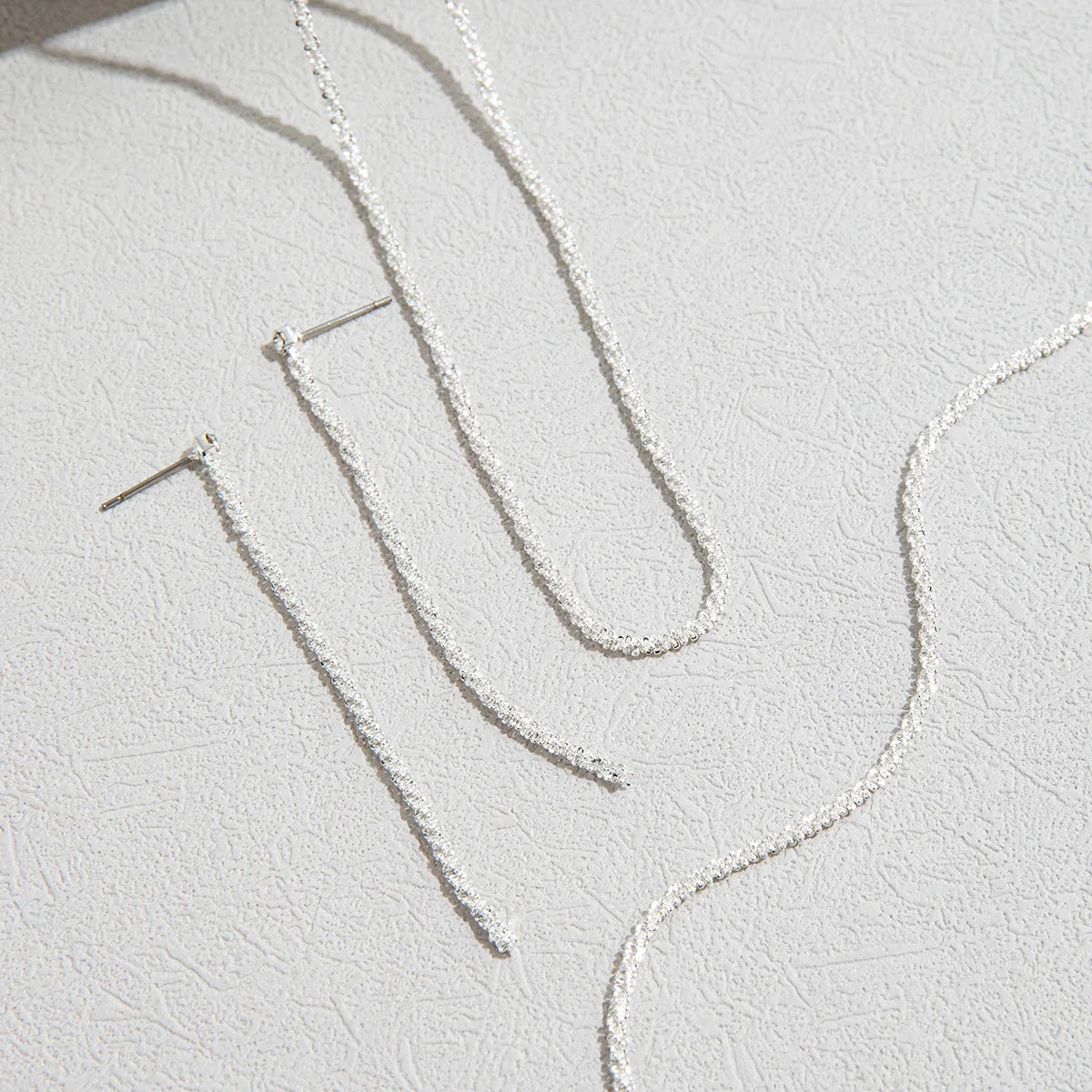 Silver Plated Starry Sky Collarbone Necklace & Bracelet Set – Women's Minimalist Jewelry