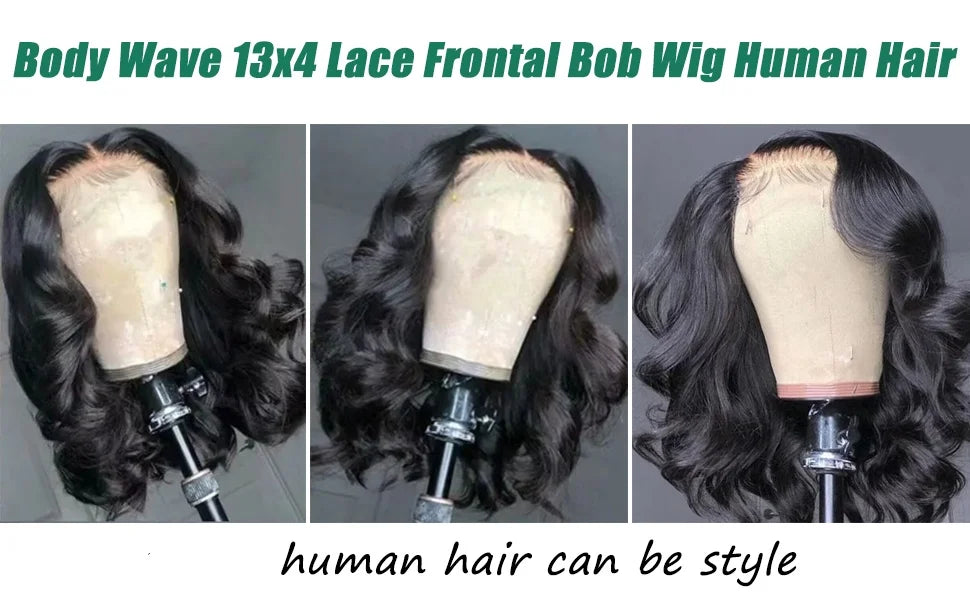 210 Density Bob Wig Human Hair 13x6 HD Lace Wigs Body Wave Human Hair Wig pre plucked Pre Cut Brazilian Lace Front Wig For Women