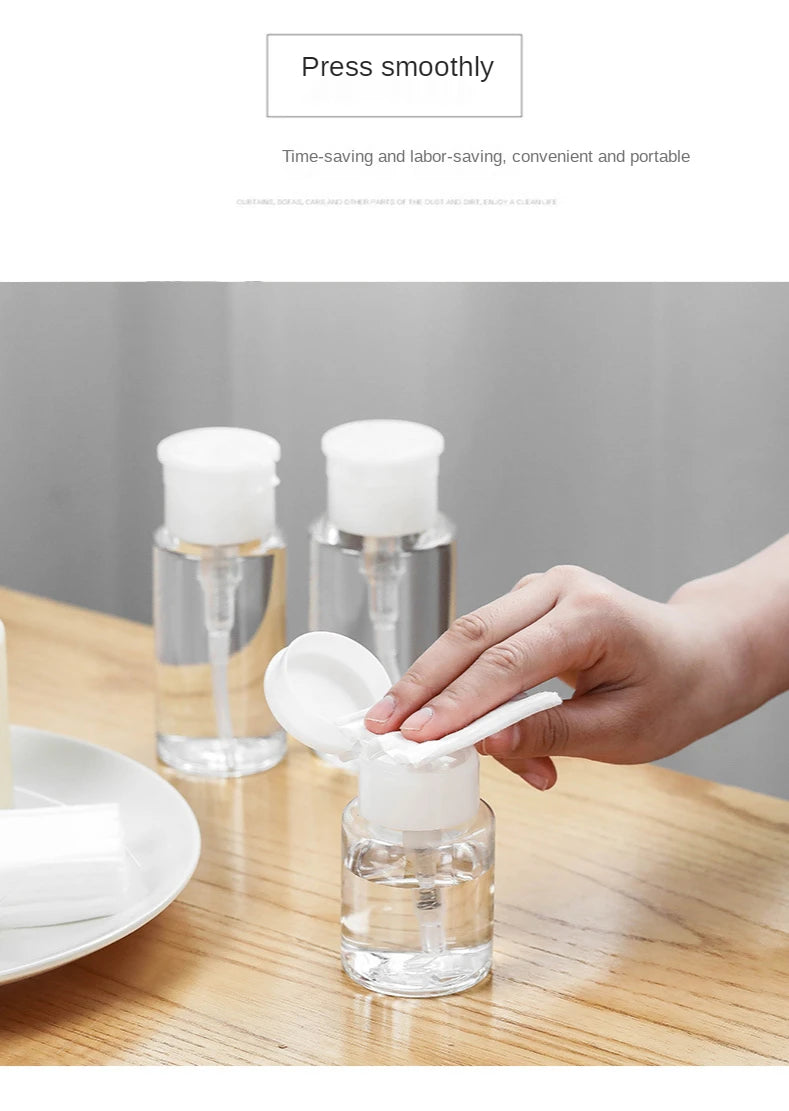 Refillable Push-Type Pump Dispenser Bottle – Empty Bottle for Nail Polish Remover & Makeup