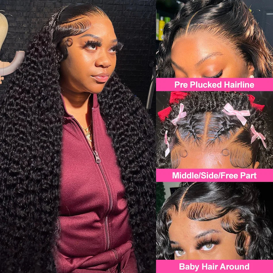 HD 13x6 Deep Curly Lace Front Human Hair Wigs On Sale Vietnamese 30 36 Inch Water Wave Glueless Lace Frontal Wig Raw Human Hair