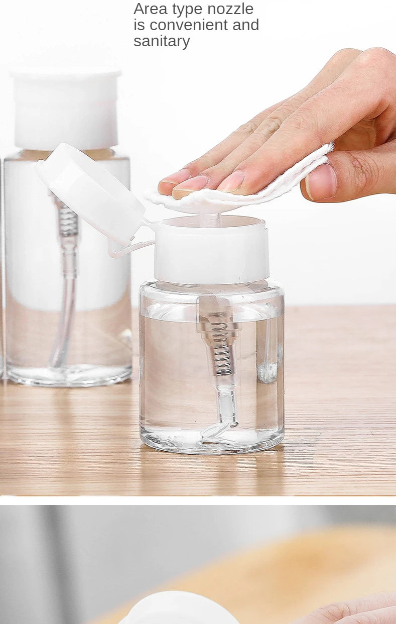 Refillable Push-Type Pump Dispenser Bottle – Empty Bottle for Nail Polish Remover & Makeup