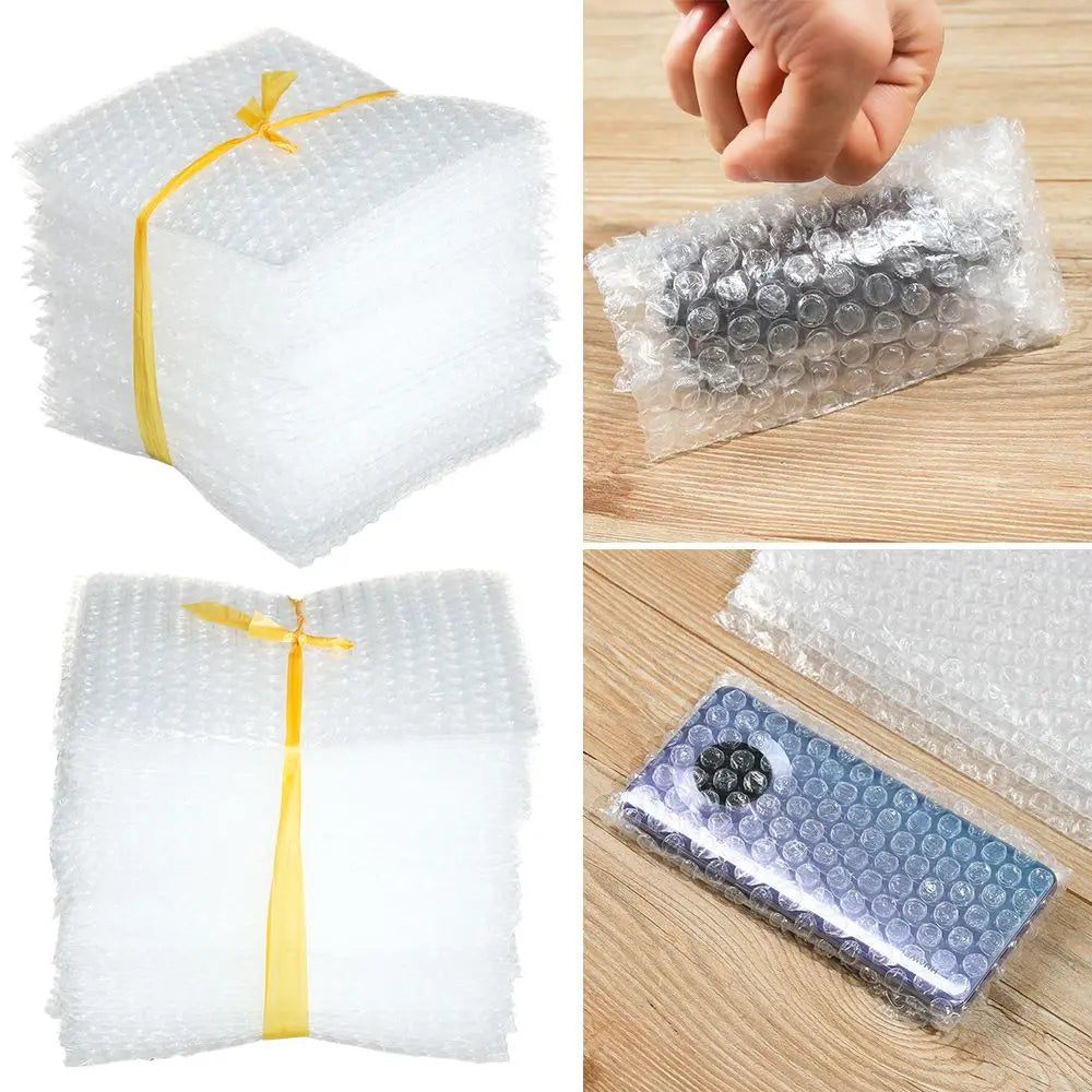 50pcs PE Clear Cushioning Covers Envelope Shockproof Package White Bubble Bag Protective Wrap Foam Packing Bags