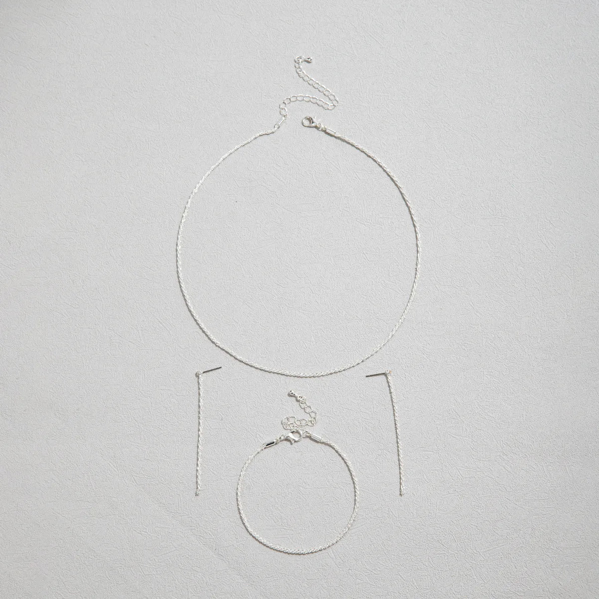Silver Plated Starry Sky Collarbone Necklace & Bracelet Set – Women's Minimalist Jewelry