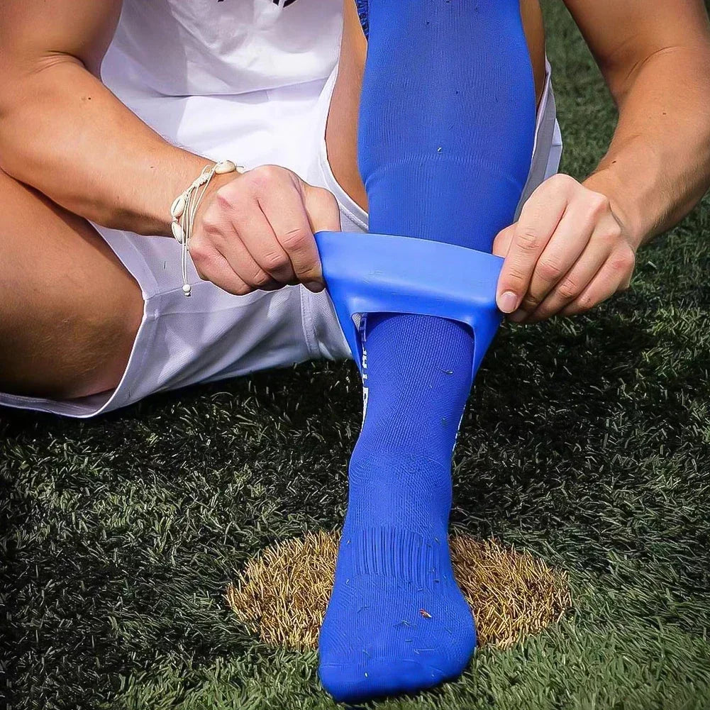 2Pcs Soccer Shin Guard Strap Silicone Leg Band Legging Shin Guard Straps Ankle Guard Football Elastic Silicone Shin Guards